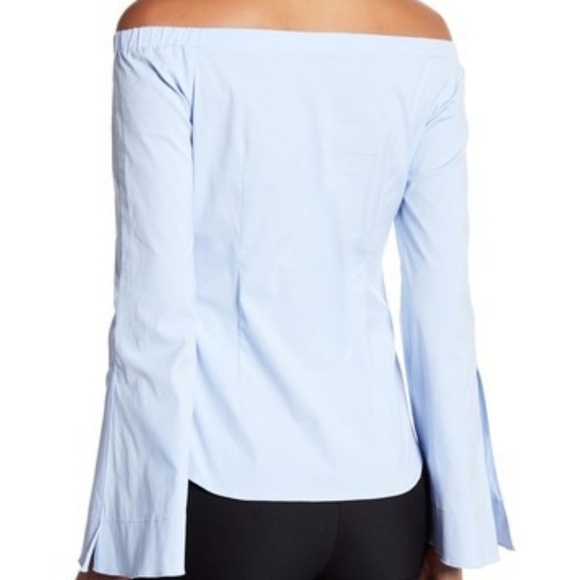 Theory Auriana Stretch Off-the-Shoulder Top White - Picture 4 of 5